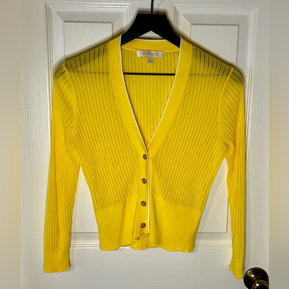Etcetera yellow cardigan small